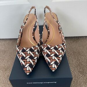 Cole Haan Geometric Pattern Slingback Heels